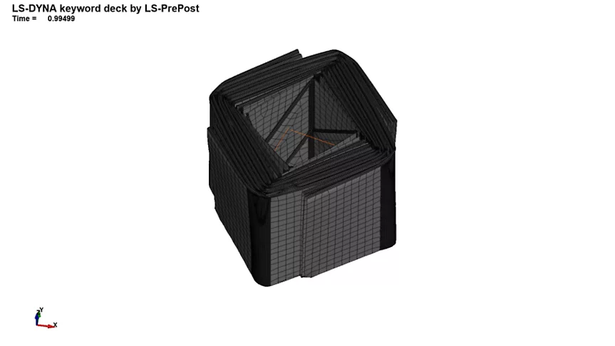 Un modelo mallado de un DCUBED CubeSat antes de su implementación.